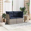 Afuera Living Contemporary Durable Poly Rattan Garden Sofa in Gray