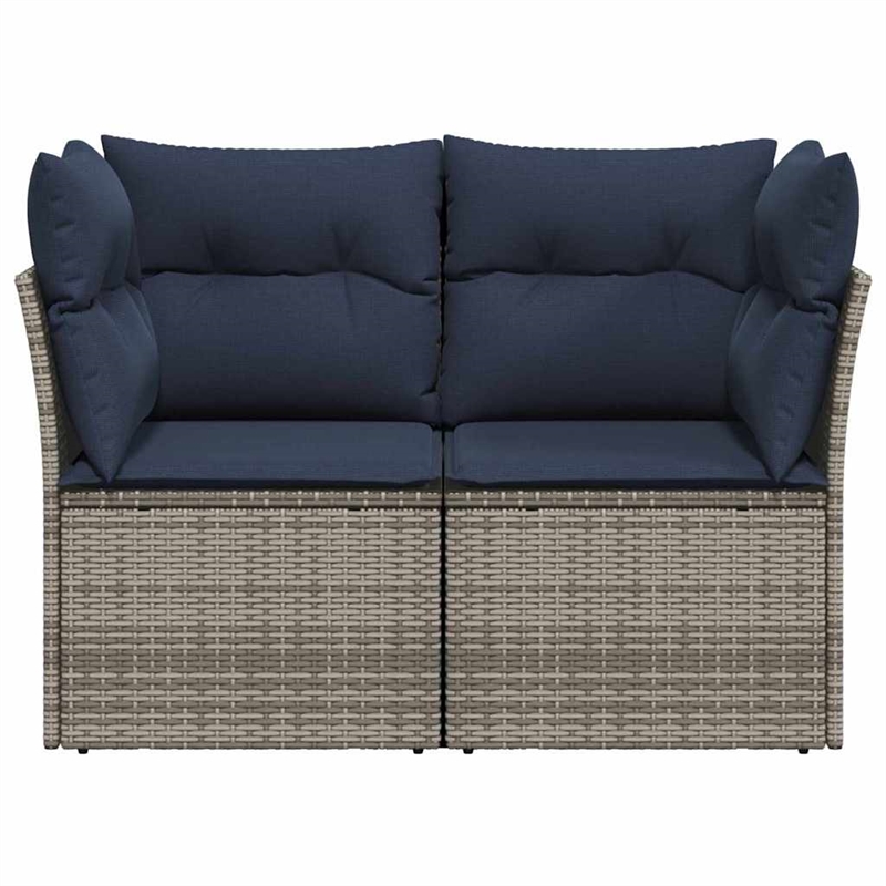 Afuera Living Contemporary Durable Poly Rattan Garden Sofa in Gray