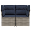 Afuera Living Contemporary Durable Poly Rattan Garden Sofa in Gray