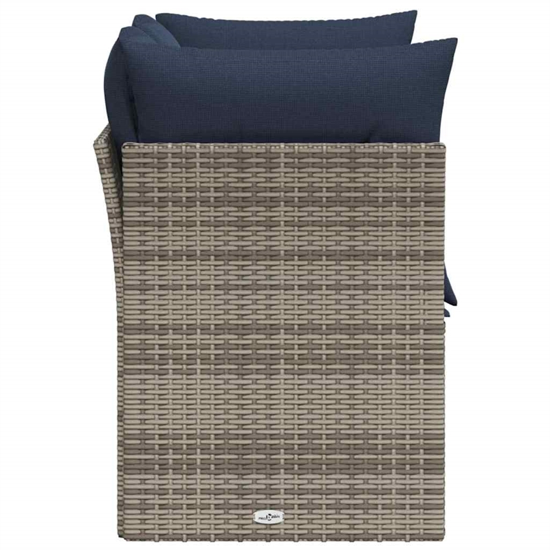 Afuera Living Contemporary Durable Poly Rattan Garden Sofa in Gray