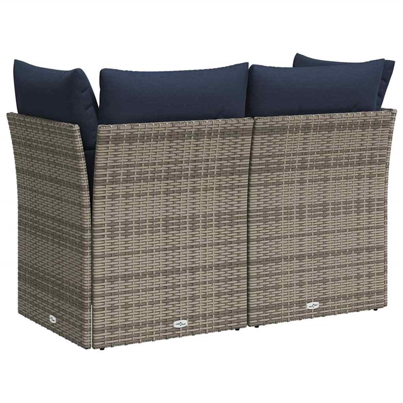 Afuera Living Contemporary Durable Poly Rattan Garden Sofa in Gray