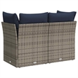 Afuera Living Contemporary Durable Poly Rattan Garden Sofa in Gray