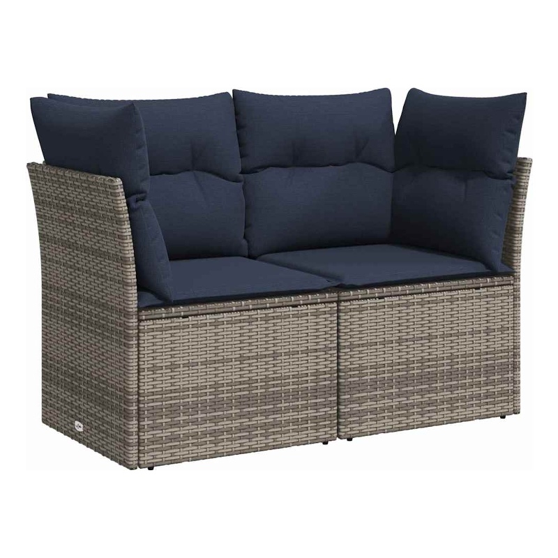 Afuera Living Contemporary Durable Poly Rattan Garden Sofa in Gray