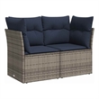 Afuera Living Contemporary Durable Poly Rattan Garden Sofa in Gray