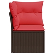 Afuera Living Contemporary Durable Poly Rattan Garden Sofa in Brown