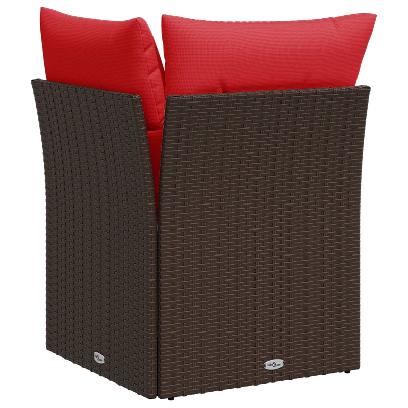 Afuera Living Contemporary Durable Poly Rattan Garden Sofa in Brown