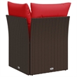 Afuera Living Contemporary Durable Poly Rattan Garden Sofa in Brown