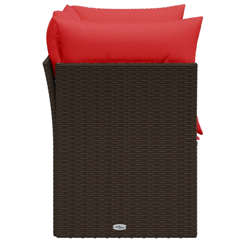 Afuera Living Contemporary Durable Poly Rattan Garden Sofa in Brown