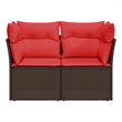 Afuera Living Contemporary Durable Poly Rattan Garden Sofa in Brown
