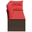 Afuera Living Poly Rattan Garden Sofa With Cushions in Red/Brown Frame