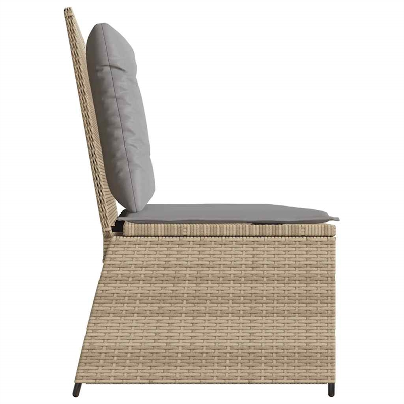 Afuera Living Rattan Steel & Polyester Reclining Patio Bench in Beige