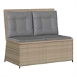 Afuera Living Rattan Steel & Polyester Reclining Patio Bench in Beige