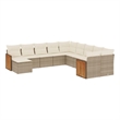 Afuera Living Contemporary Synthetic Poly Rattan  Sofa Set in Cream/Beige