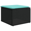 Afuera Living Poly Rattan Large Patio Sofa Set in Black/Blue