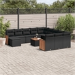 Afuera Living Contemporary 13 Piece Poly Rattan Sofa Set in Black