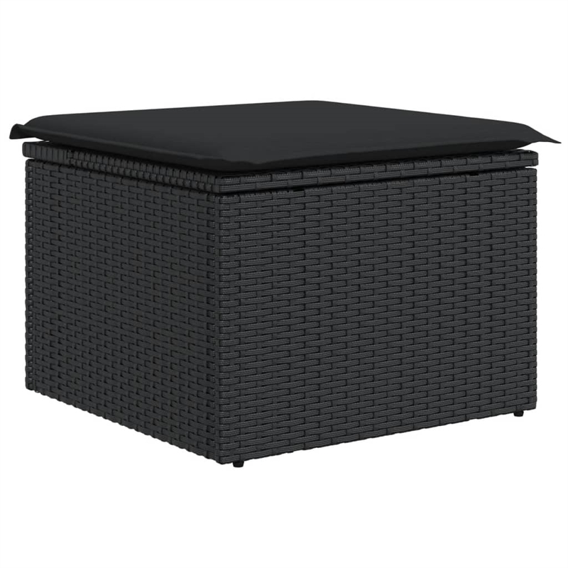 Afuera Living Contemporary Synthetic Poly Rattan 10 Piece  Sofa Set in Black