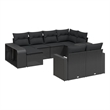 Afuera Living Contemporary Synthetic Poly Rattan 10 Piece  Sofa Set in Black