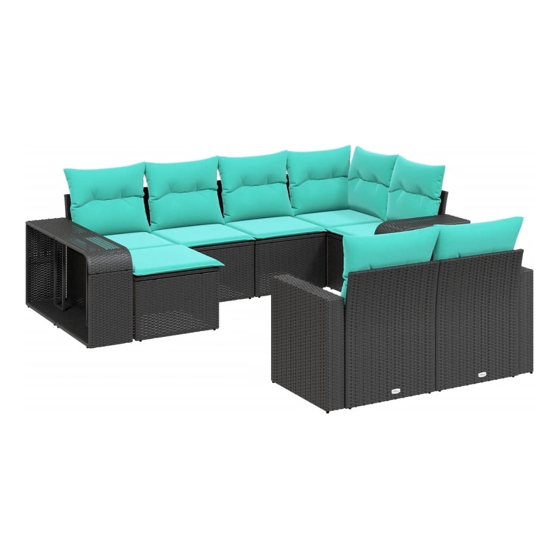 Afuera Living Contemporary 10 Piece Poly Rattan Patio Sofa Set