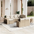 Afuera Living 10 Piece Poly Rattan Large Sofa Set in Cream/Beige