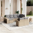 Afuera Living 10 Piece Poly Rattan Standard Sofa Set in Gray/Beige