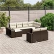 Afuera Living Contemporary 10 Piece Poly Rattan Sofa Set in Brown