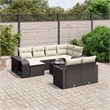 Afuera Living Contemporary 11 Piece Poly Rattan Sofa Set in Black/Cream