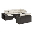 Afuera Living Contemporary 11 Piece Poly Rattan Sofa Set in Black/Cream