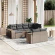 Afuera Living Contemporary Synthetic Poly Rattan 11 Piece  Sofa Set in Gray