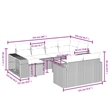 Afuera Living Contemporary Synthetic Poly Rattan 11 Piece  Sofa Set in Gray