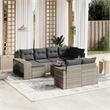 Afuera Living Contemporary Synthetic Poly Rattan 11 Piece Sofa Set in Gray