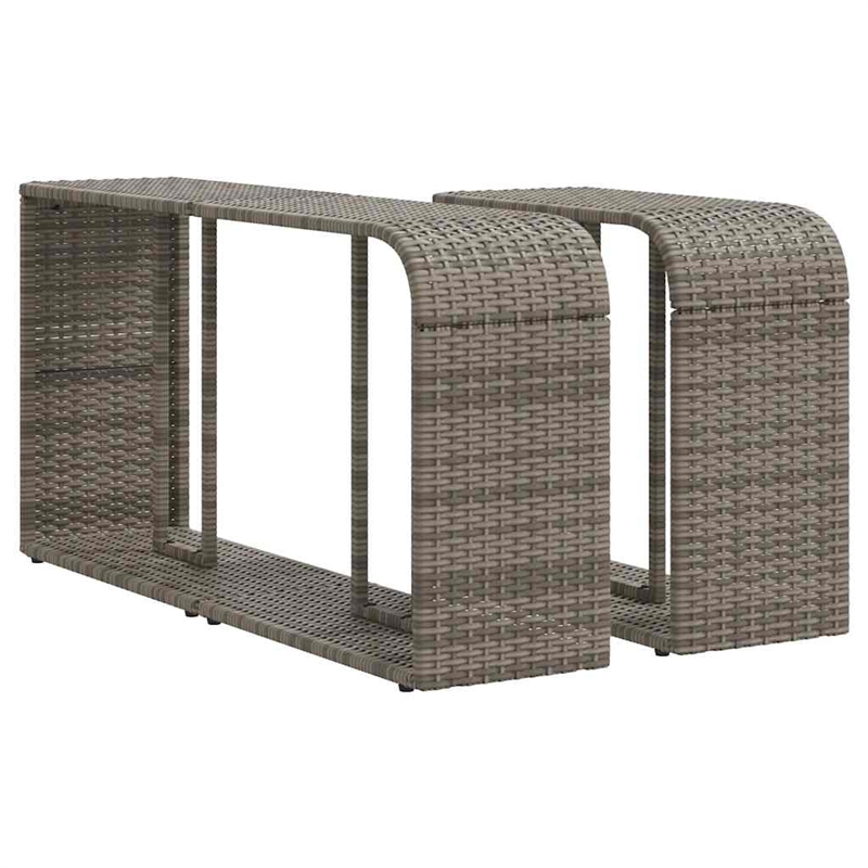 Afuera Living Contemporary Synthetic Poly Rattan 11 Piece Sofa Set in Gray