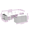 Afuera Living Contemporary Synthetic Poly Rattan 11 Piece Sofa Set in Gray