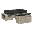 Afuera Living Contemporary Synthetic Poly Rattan 11 Piece Sofa Set in Gray