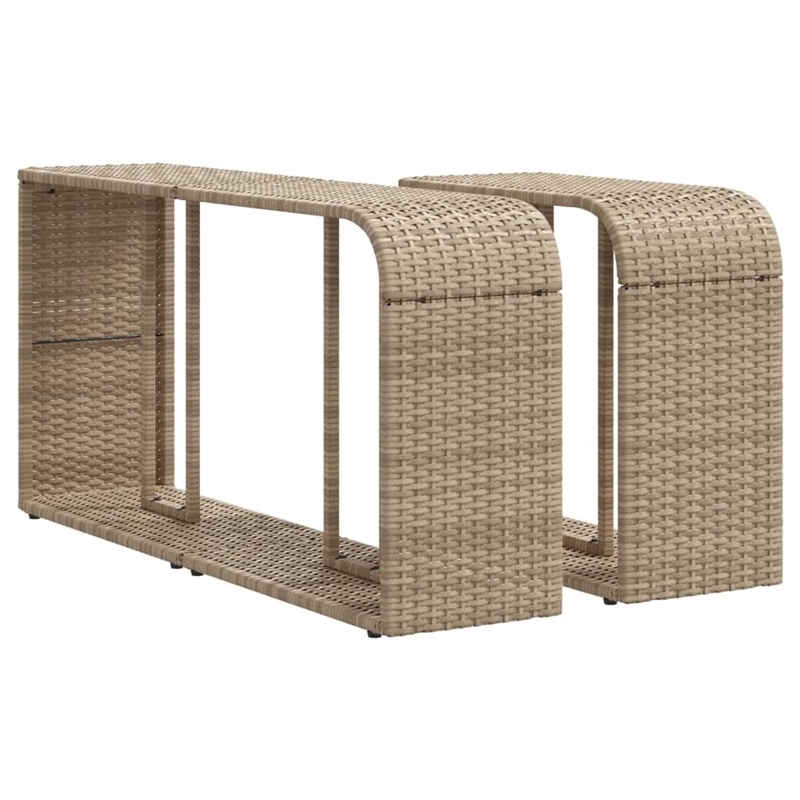 Afuera Living Contemporary 11 Piece Poly Rattan Large Sofa Set in Beige