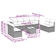 Afuera Living Contemporary 9 Piece Poly Rattan Sofa Set in Gray