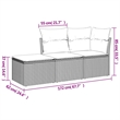 Afuera Living Contemporary 3 Piece Poly Rattan Sofa Set in Black