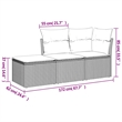 Afuera Living Contemporary 3 Piece Poly Rattan Small Sofa Set in Gray