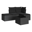 Afuera Living Contemporary 5 Piece Poly Rattan Sofa Set in Black