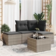 Afuera Living Contemporary 5 Piece Poly Rattan Sofa Set in Gray