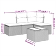 Afuera Living Contemporary 5 Piece Poly Rattan Sofa Set in Gray