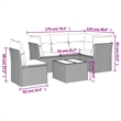 Afuera Living Contemporary 6 Piece Poly Rattan Sofa Set in Gray