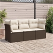 Afuera Living 3 Piece Poly Rattan Standard Sofa Set in Brown