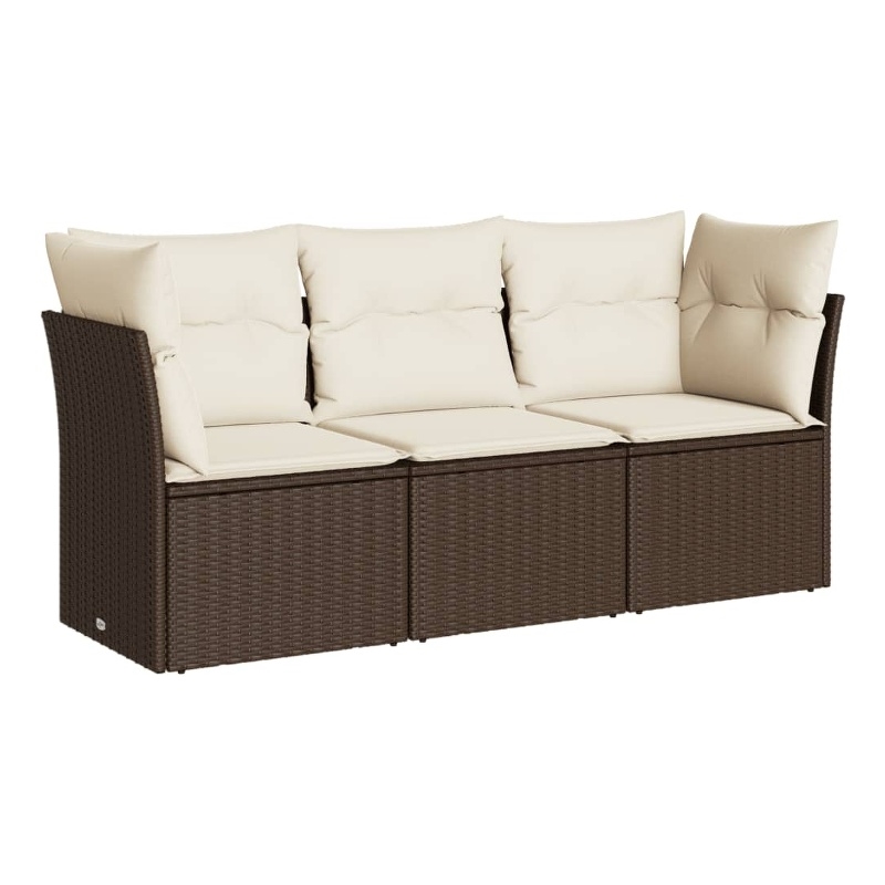 Afuera Living 3 Piece Poly Rattan Standard Sofa Set in Brown
