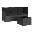 Afuera Living 4 Piece Poly Rattan Standard Sofa Set in Black
