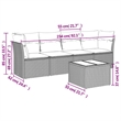Afuera Living Contemporary Synthetic Poly Rattan 5 Piece Sofa Set in Gray