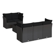 Afuera Living Contemporary 6 Piece Poly Rattan Sofa Set in Black