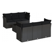 Afuera Living Contemporary 7 Piece Poly Rattan Sofa Set in Black