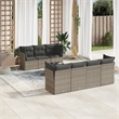 Afuera Living Contemporary 8 Piece Poly Rattan Sofa Set in Gray