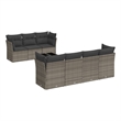 Afuera Living Contemporary 8 Piece Poly Rattan Sofa Set in Gray