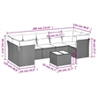 Afuera Living Contemporary 8 Piece Poly Rattan Sofa Set in Gray